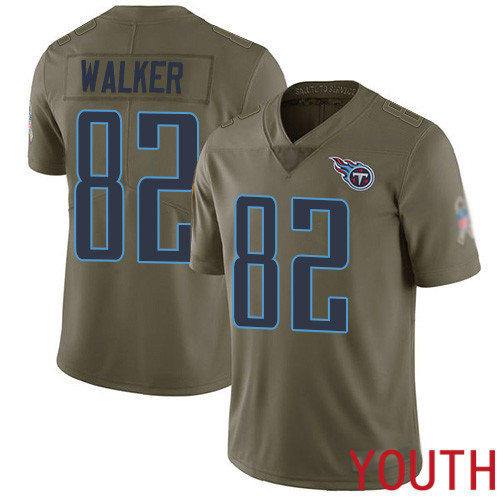 Tennessee Titans Limited Olive Youth Delanie Walker Jersey NFL Football 82 2017 Salute to Service